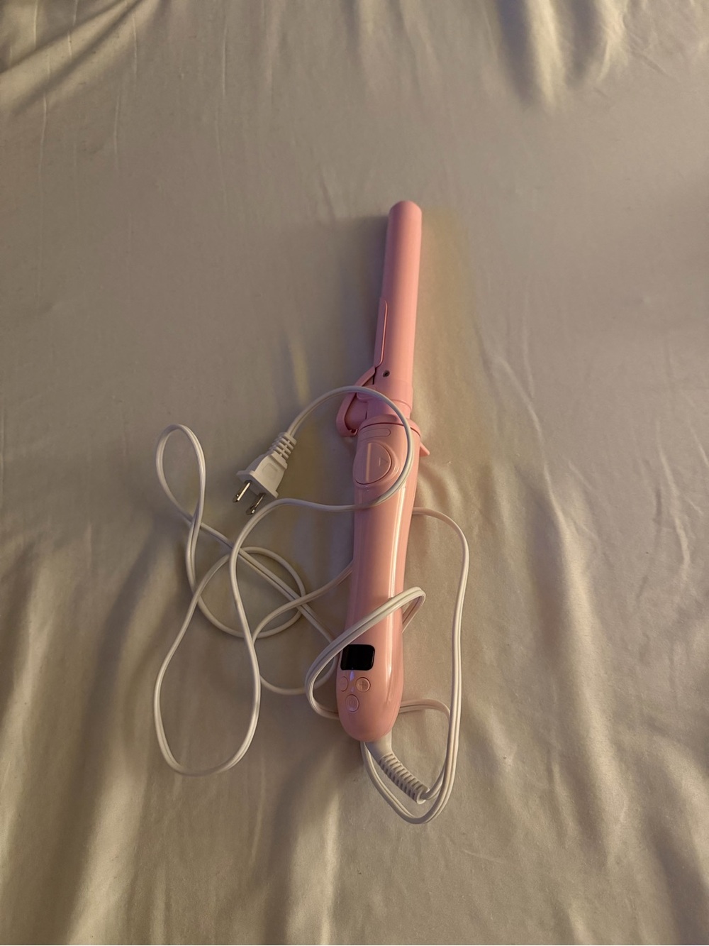 Pink Self-Rotating Curling Iron with Digital Display - Never Used!